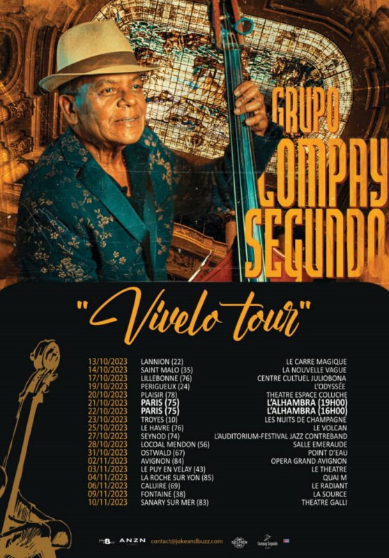 Cartel de la gira del grupo de Compay Segundo otoño 2023