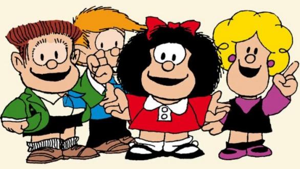 Mafalda y otros personajes de Quino en la ilustración de cubierta de '¡Amigos para siempre! (La pequeña filosofía de Mafalda)' (Lumen)